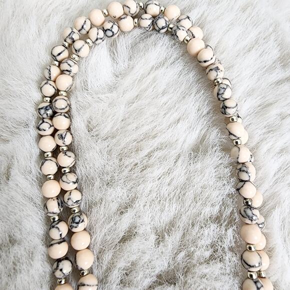 NEW Peyote Bird Elegant Sunstone Crystal Orange and Cream Beaded Necklace - Picture 8 of 11